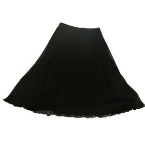 Laureate Lined Black Skirt Size Small Ruffled Hem Elastic Waist NWOT